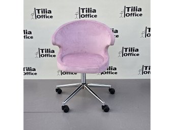 Coket Çalışma Koltuğu Krom Konik Ayak Pembe